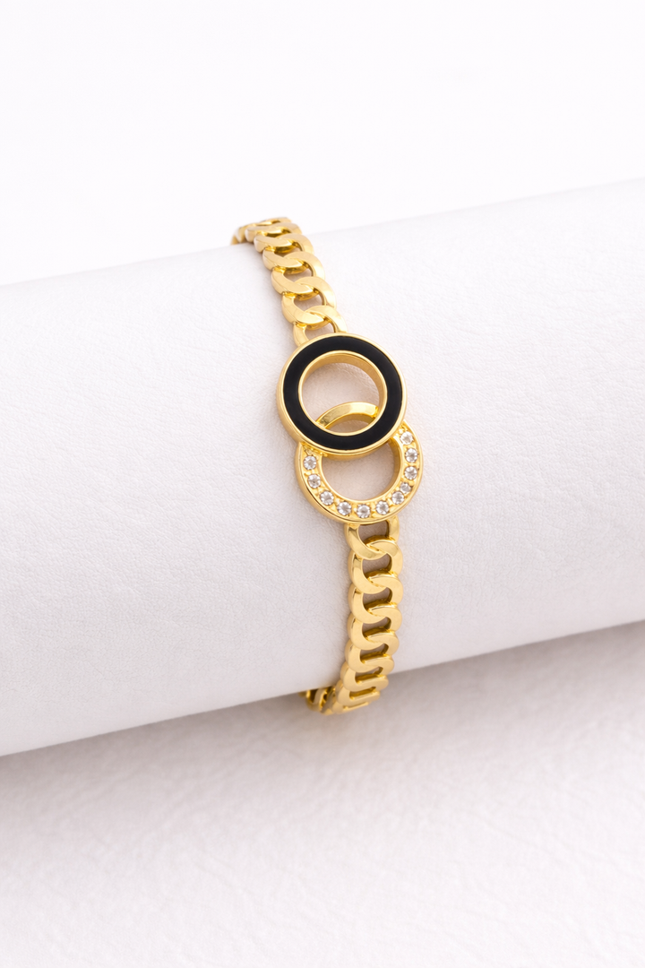 18 Carat Gold & Enamel Friendship Bracelet | 5A Zirconia Luxury Bracelet
