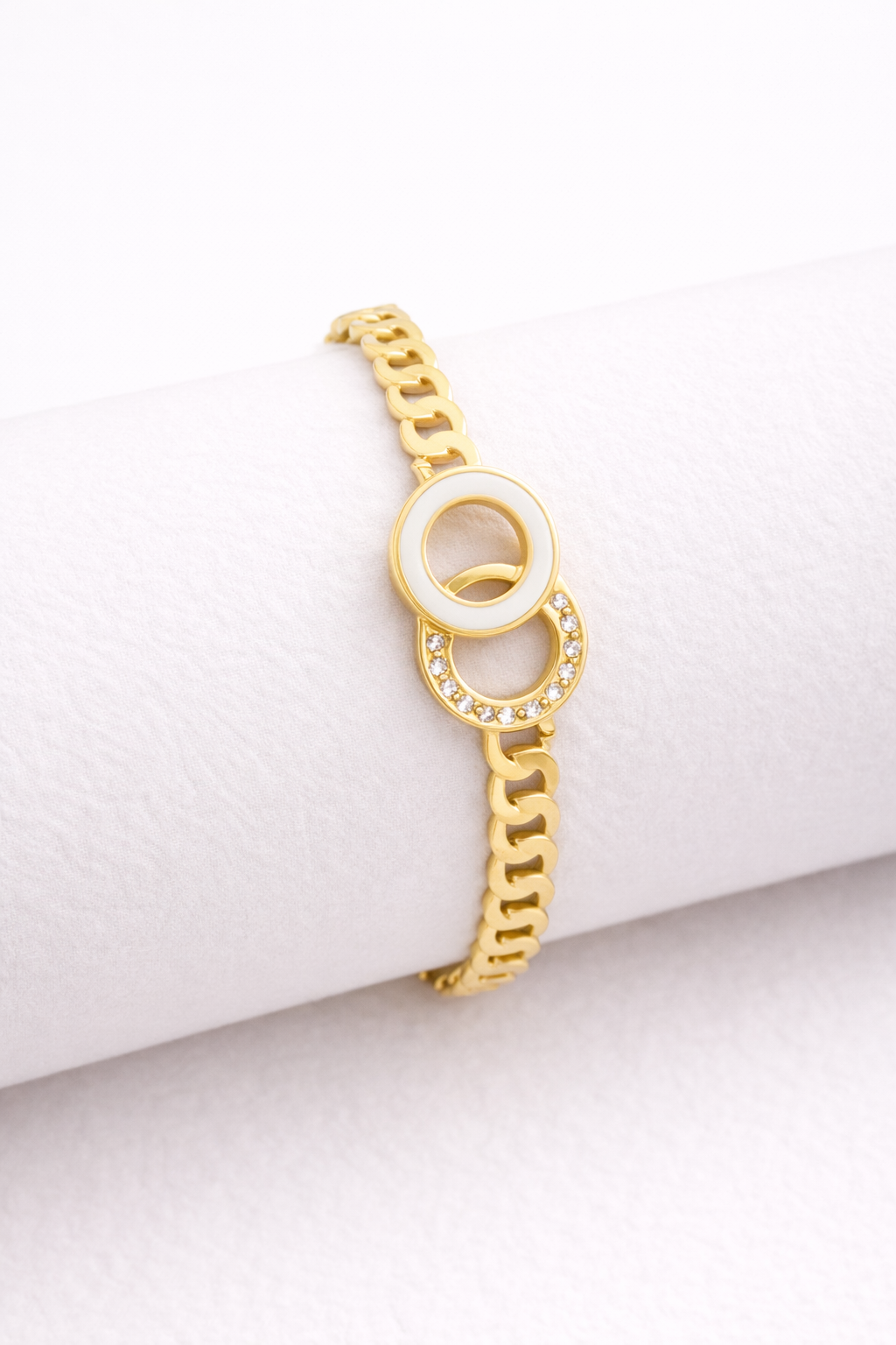 18 Carat Gold & Enamel Friendship Bracelet | 5A Zirconia Luxury Bracelet