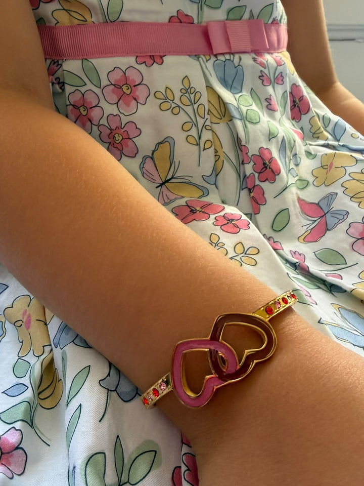 Children's Friendship Bracelet Gold Intwined Heart Bracelet