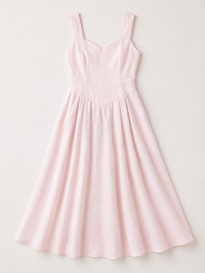 Blush Pink Linen Dress