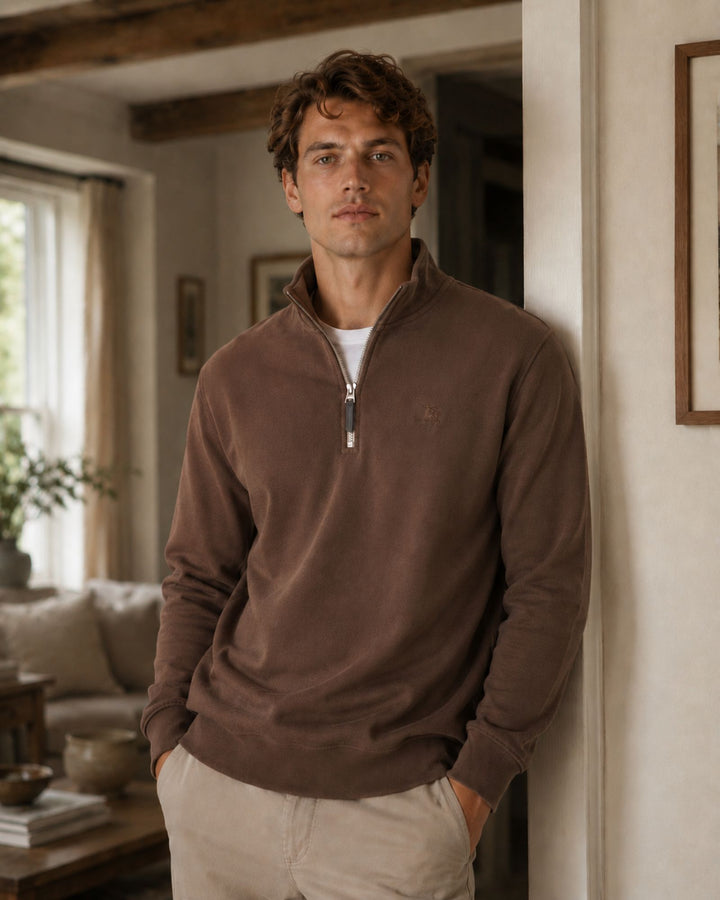 Men's Country Quarter Zip Sweatshirt – Classic Half Zip Pullover