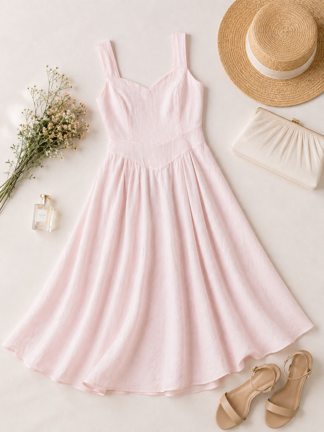 Blush Pink Linen Dress
