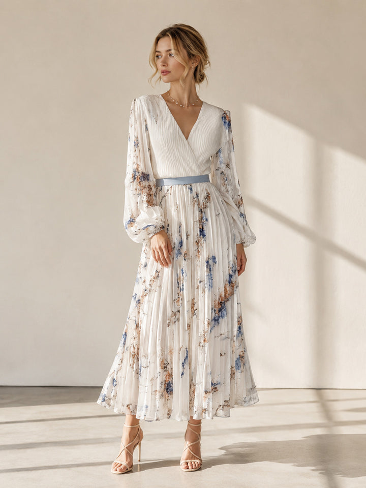 Henley Pleated Floral Maxi Dress | Women's Wedding guest, race day occasion dress