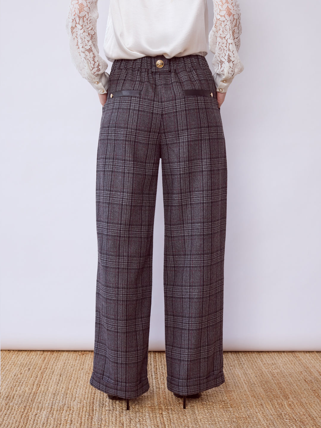 Black Double Front Palazzo Pant