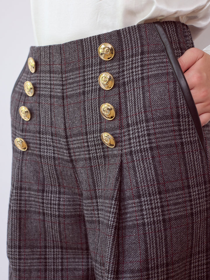 Black Double Front Palazzo Pant