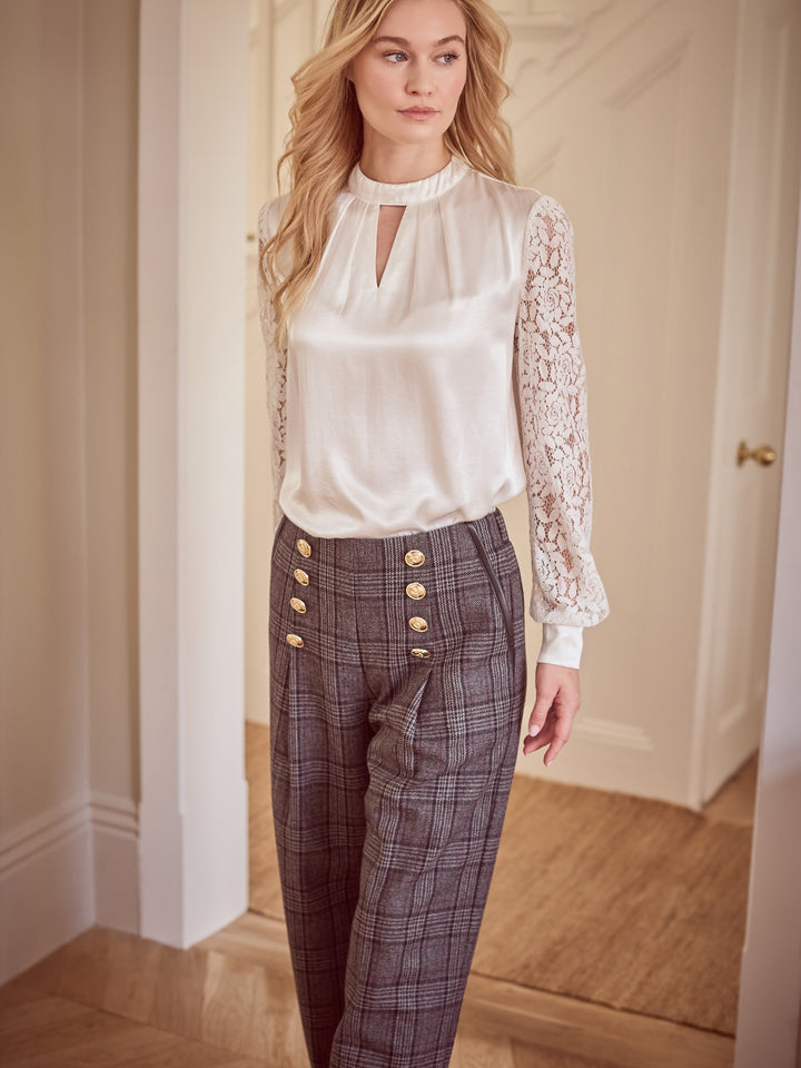 Black Double Front Palazzo Pant