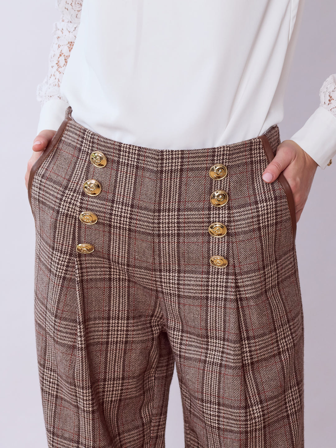 Isabelline Double Front Palazzo Pant