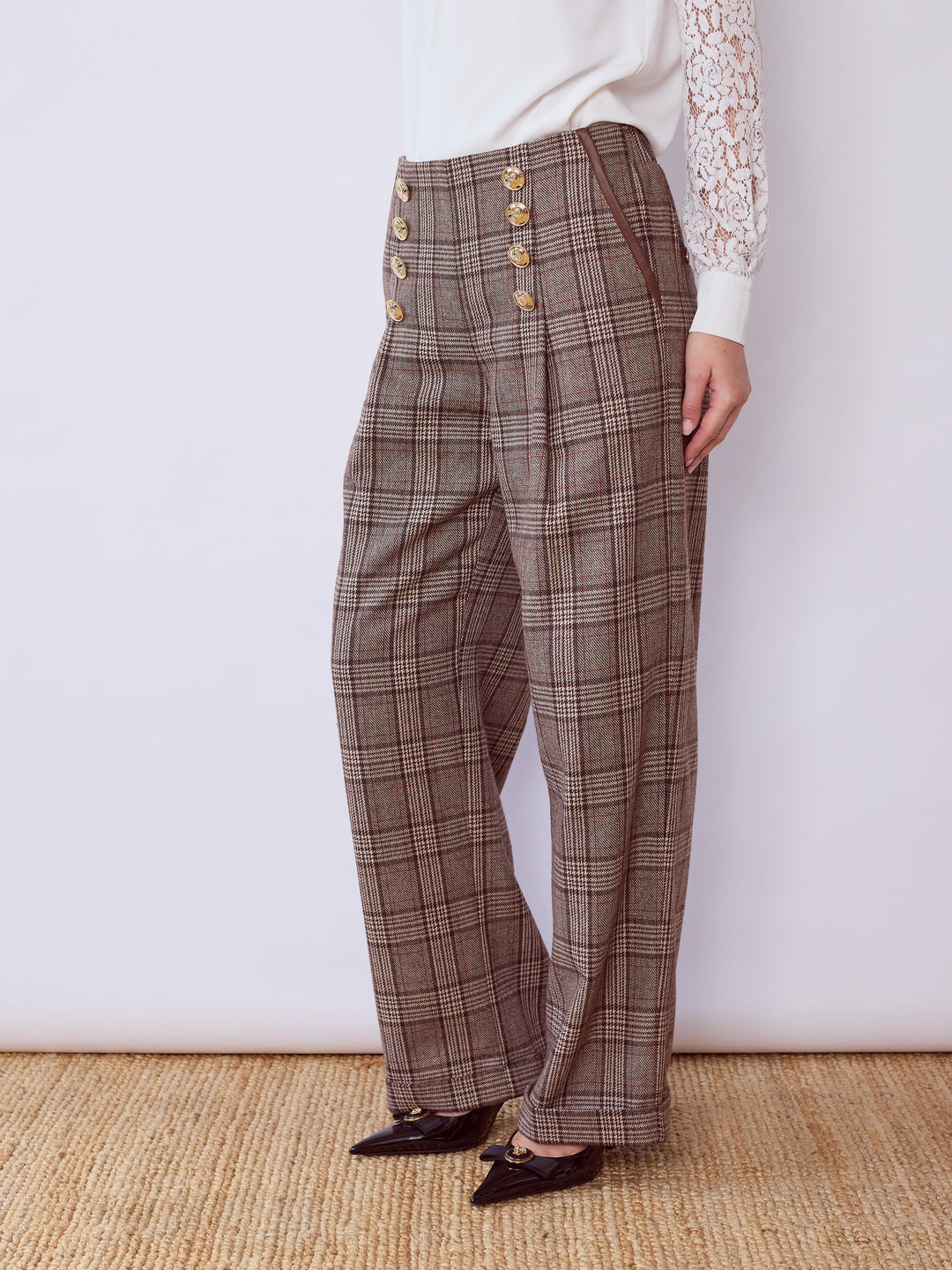 Isabelline Double Front Palazzo Pant