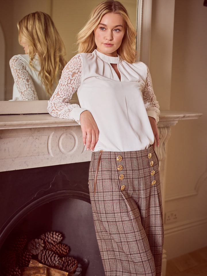 Isabelline Double Front Palazzo Pant