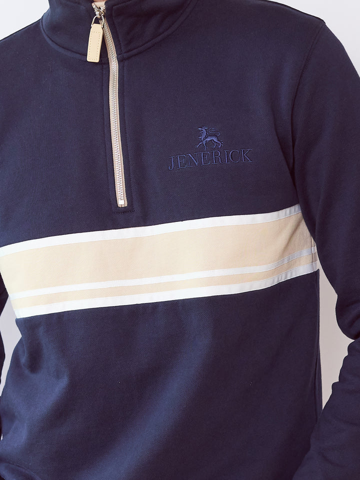 Mens Navy Heritage Quarter-Zip