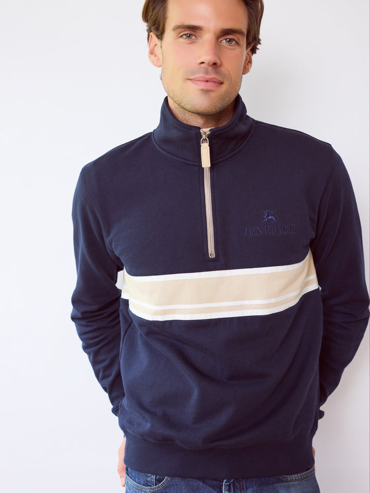 Mens Navy Heritage Quarter-Zip