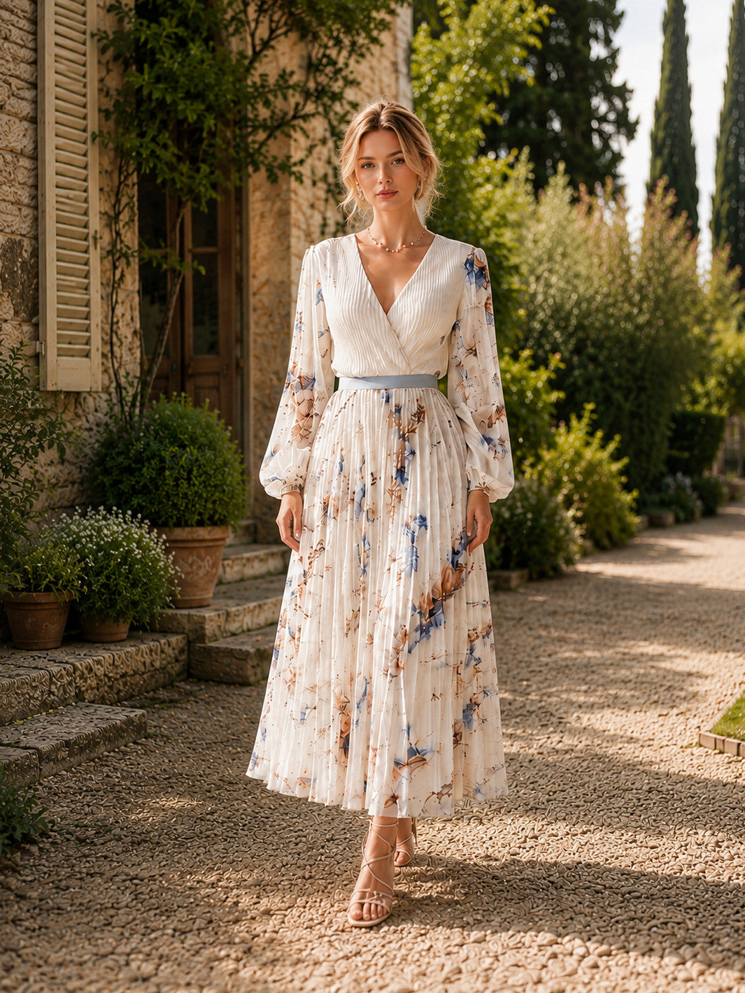 Henley Pleated Floral Maxi Dress | Women's Wedding guest, race day occasion dress