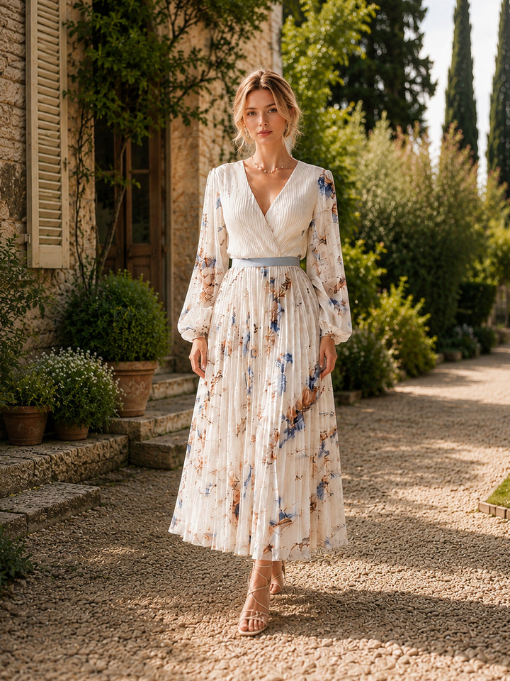 Henley Pleated Floral Maxi Dress | Women's Wedding guest, race day occasion dress