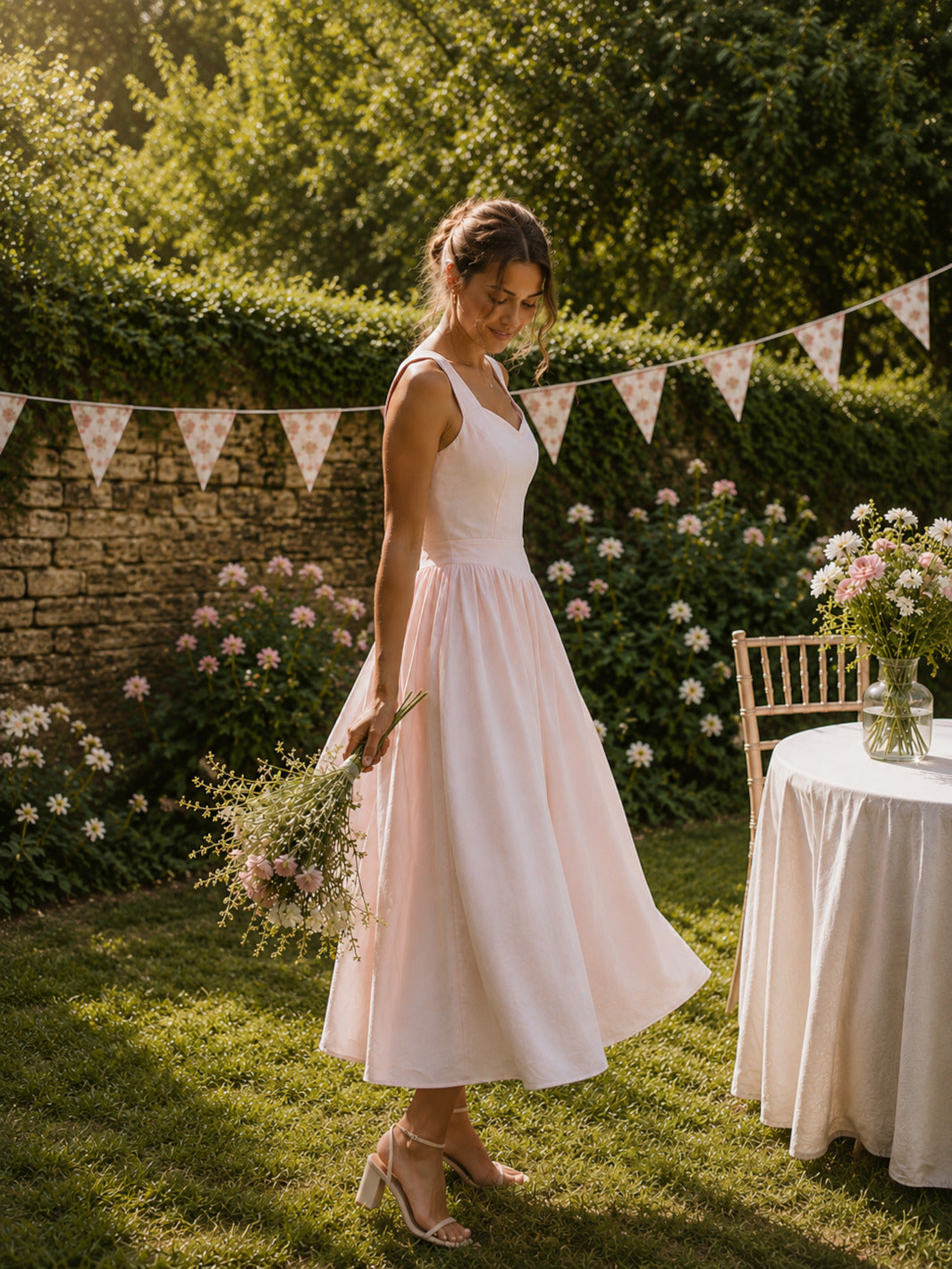 Blush Pink Linen Dress