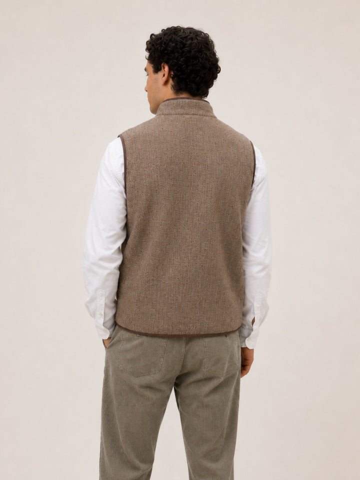 Men's Wool Tweed Gilet  – Classic Country Waistcoat Vest