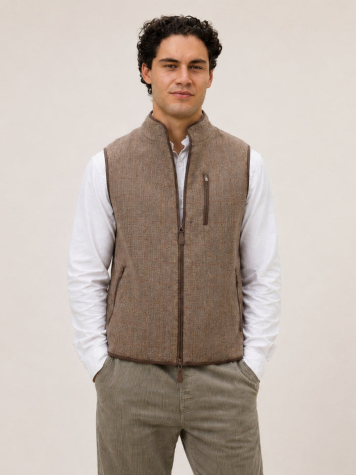 Men's Wool Tweed Gilet  – Classic Country Waistcoat Vest
