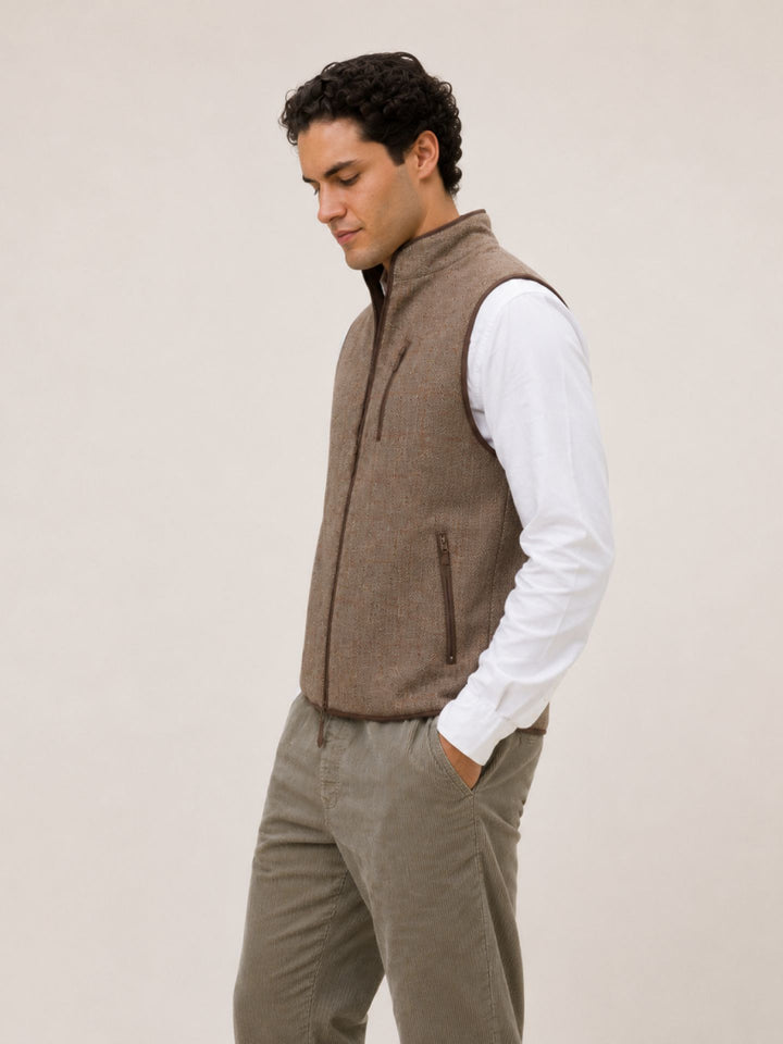 Men's Wool Tweed Gilet  – Classic Country Waistcoat Vest