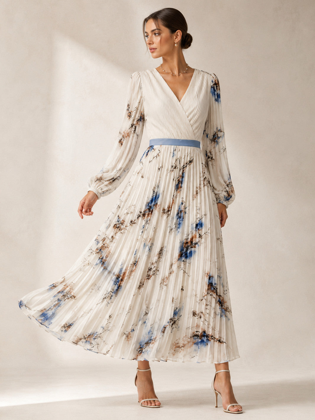 Henley Pleated Floral Maxi Dress | Women's Wedding guest, race day occasion dress