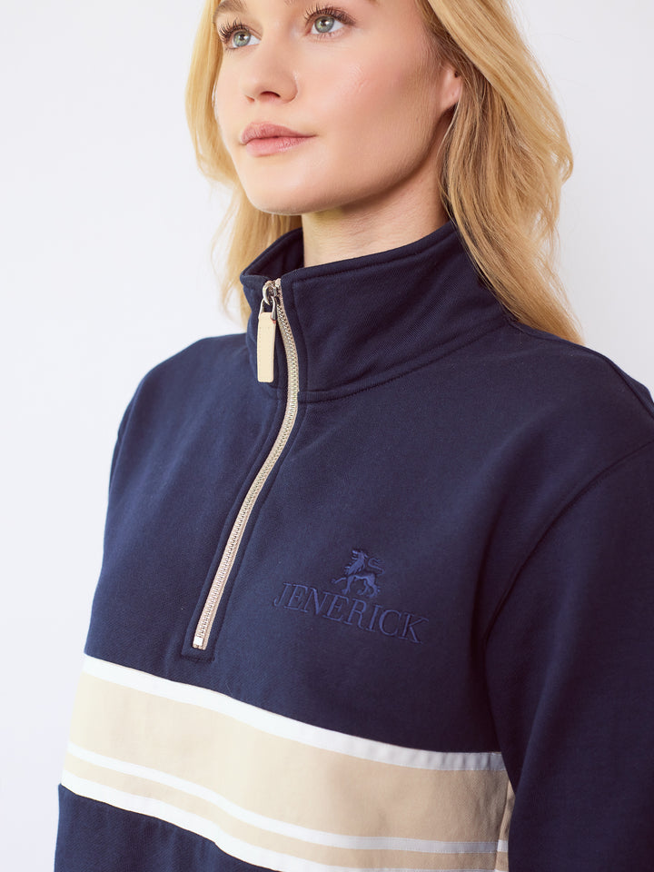 Womens Navy Heritage Quarter-Zip Fleece
