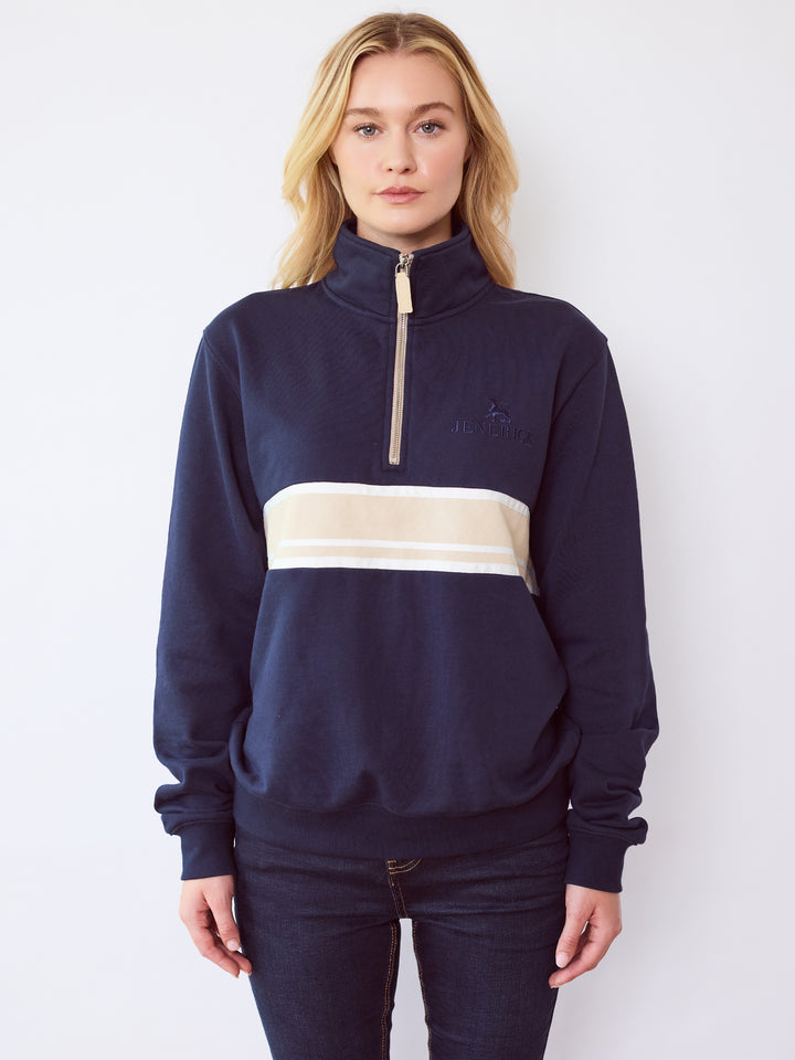 Womens Navy Heritage Quarter-Zip Fleece