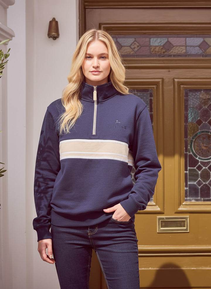 Womens Navy Heritage Quarter-Zip Fleece